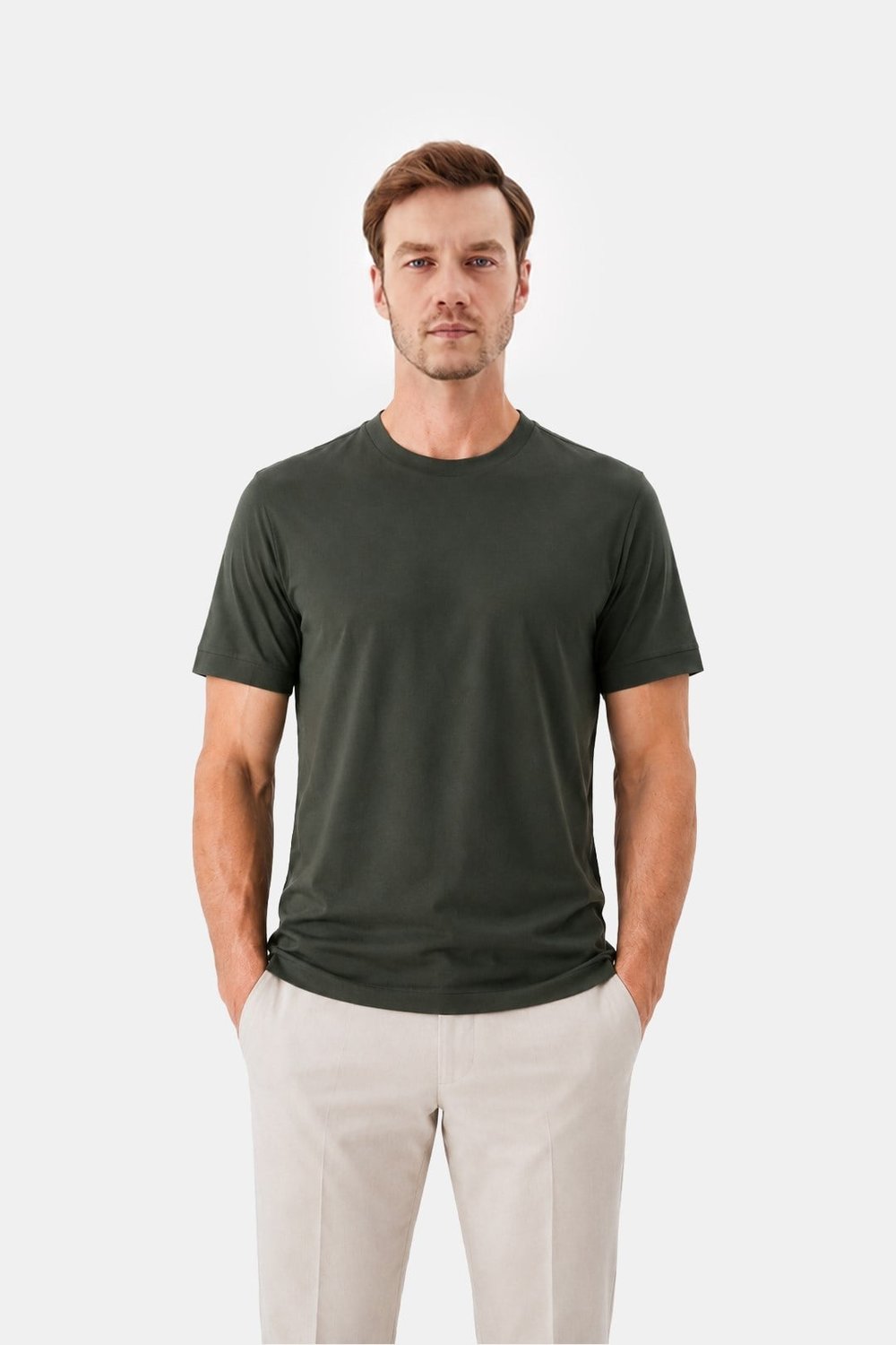Nefti %100 Pamuk Regular Fit Bisiklet Yaka Basic T-shirt