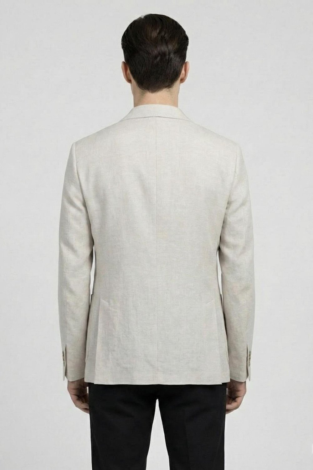 Erkek Pudra Pamuk Karışımlı Mono Yaka Slim Fit Ekose Blazer Ceket 6 Drop