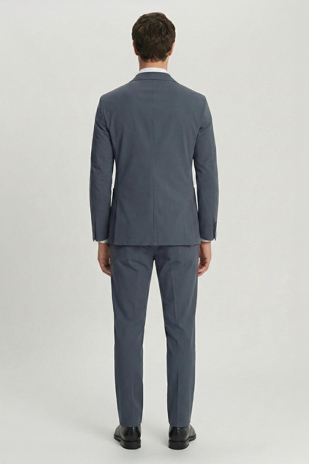 Erkek Antrasit Regular Fit Mono Yaka 6 Drop Pamuk Karışımlı Astarsız Takım Elbise