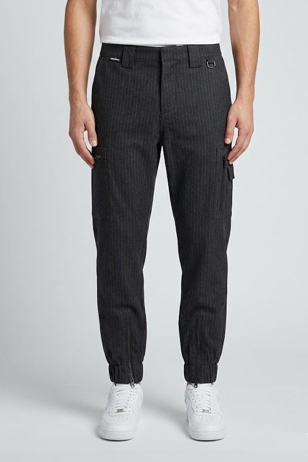 Giotelli Antrasit Regular Fit Çizgili Kargo Erkek Pantolon