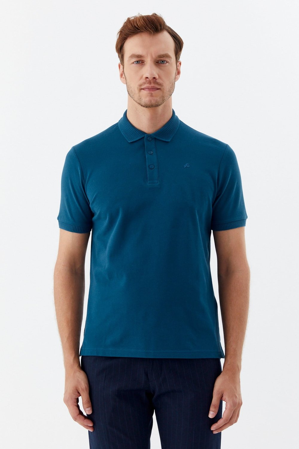Parlement %100 Pamuk Patlı Polo Yaka Regular Fit T-Shirt 