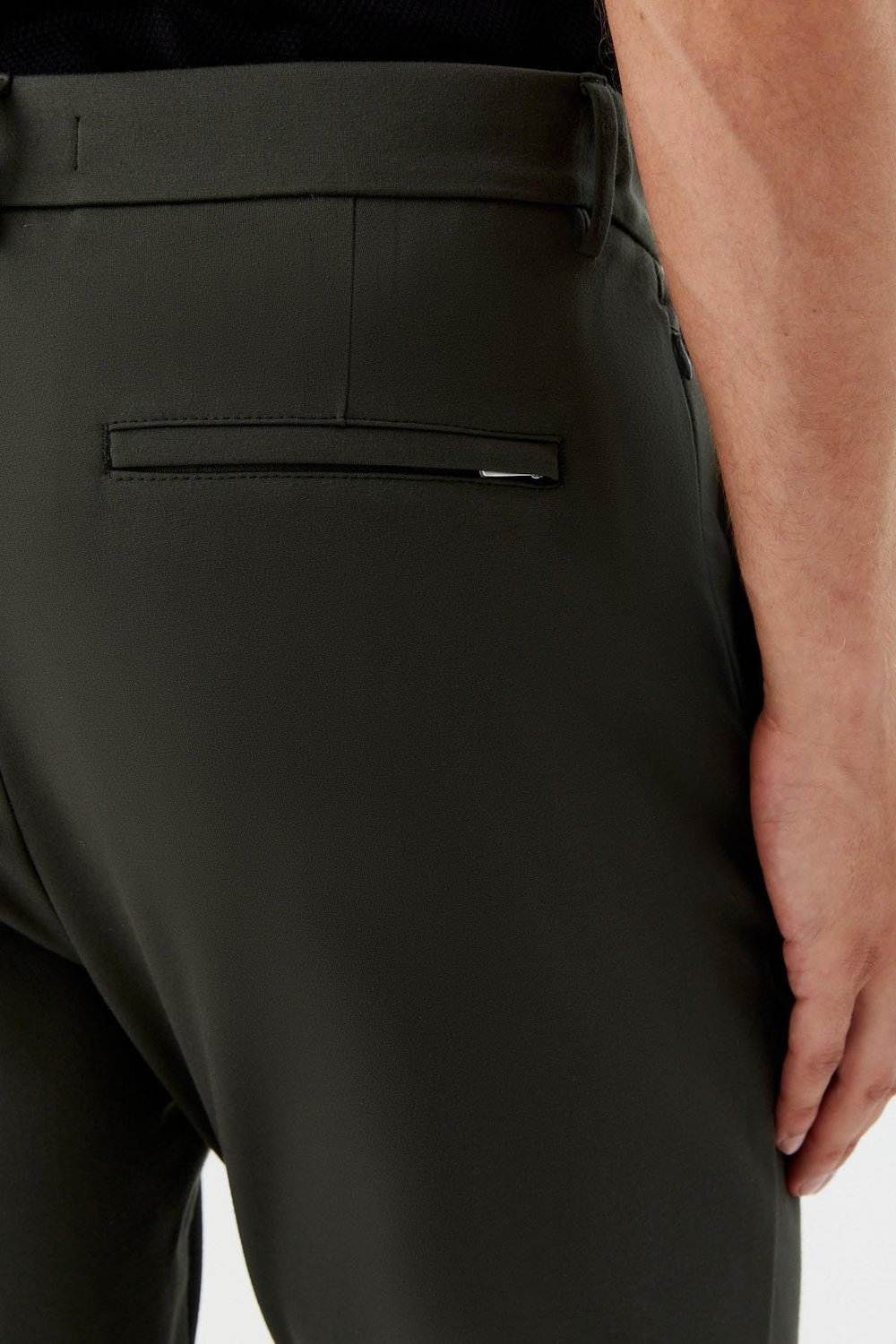 Petrol Regular Fit Fermuar Detaylı Erkek Pantolon