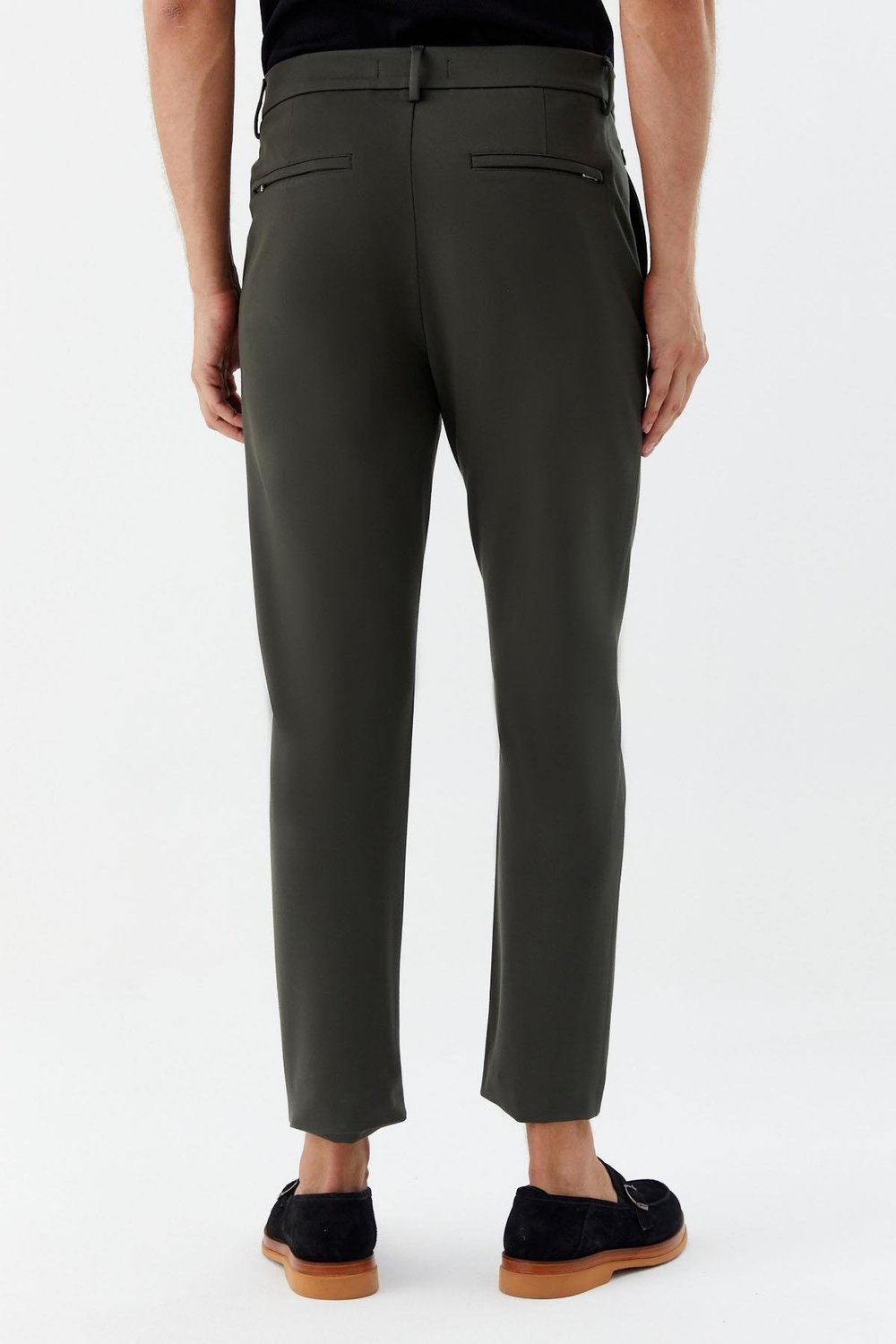 Petrol Regular Fit Fermuar Detaylı Erkek Pantolon