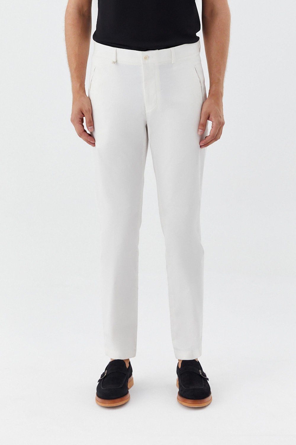 Regular Fit Klasik Erkek Pantolon Beyaz