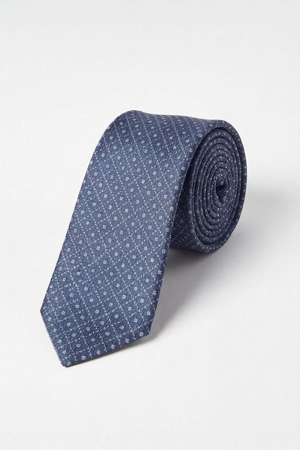 Açık Lacivert %100 Mikrofiber Kravat