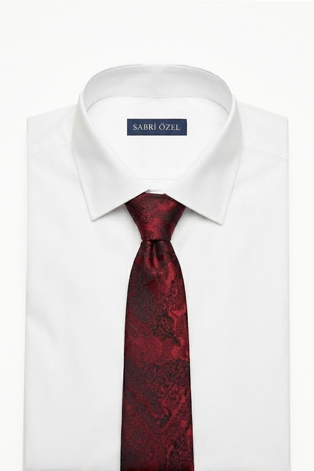 Sabri Özel Kırmızı %100 Mikrofiber Erkek Kravat