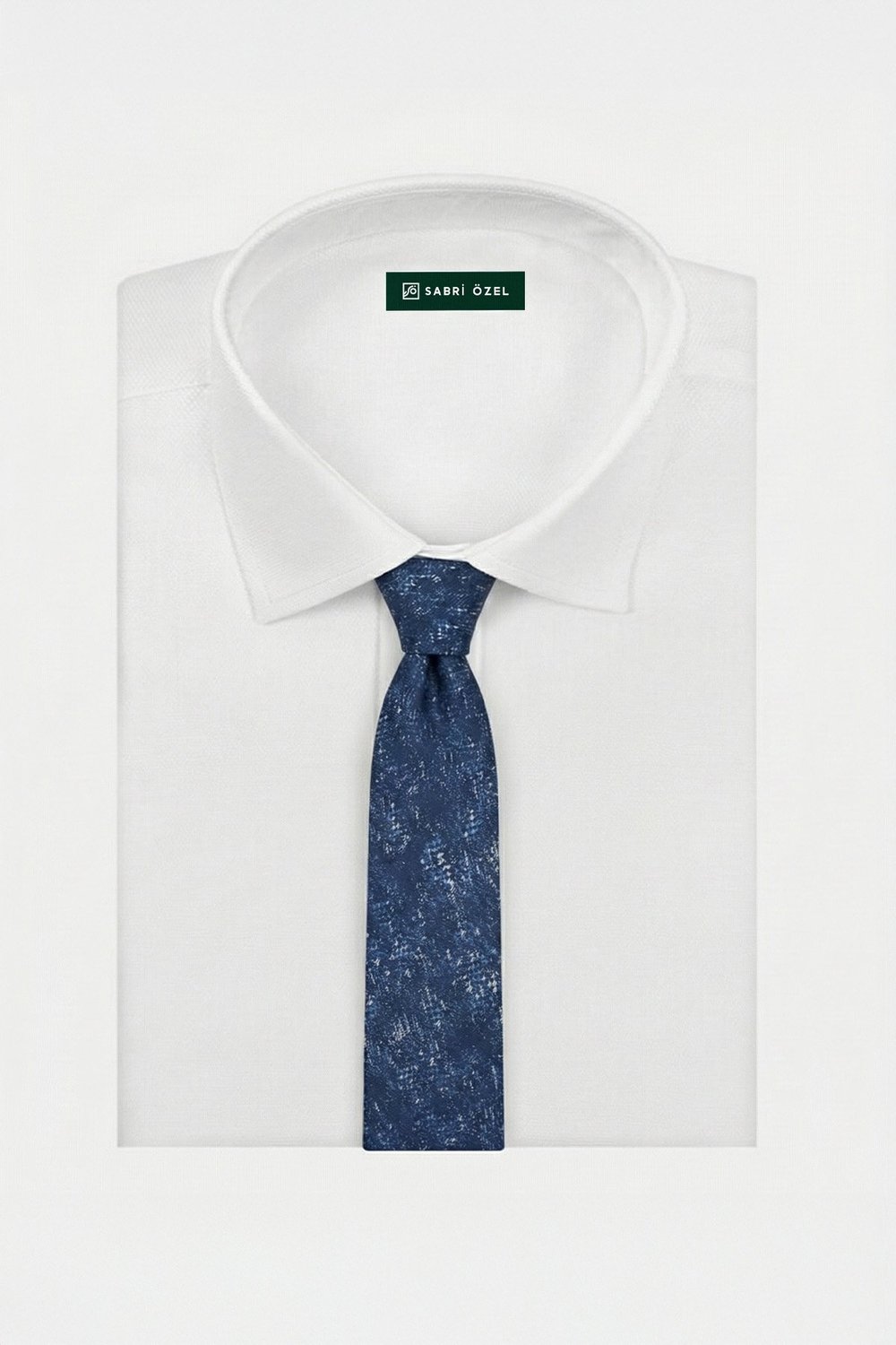 Sabri Özel Mavi %100 Mikrofiber Erkek Kravat