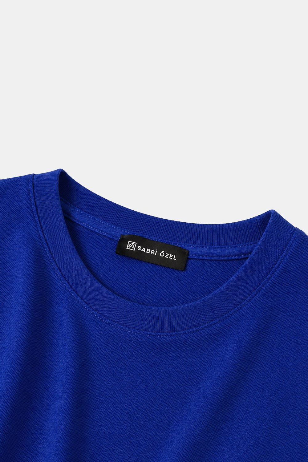 Saks Mavi %100 Pamuk Regular Fit Dokuma Bisiklet Yaka Basic T-Shirt