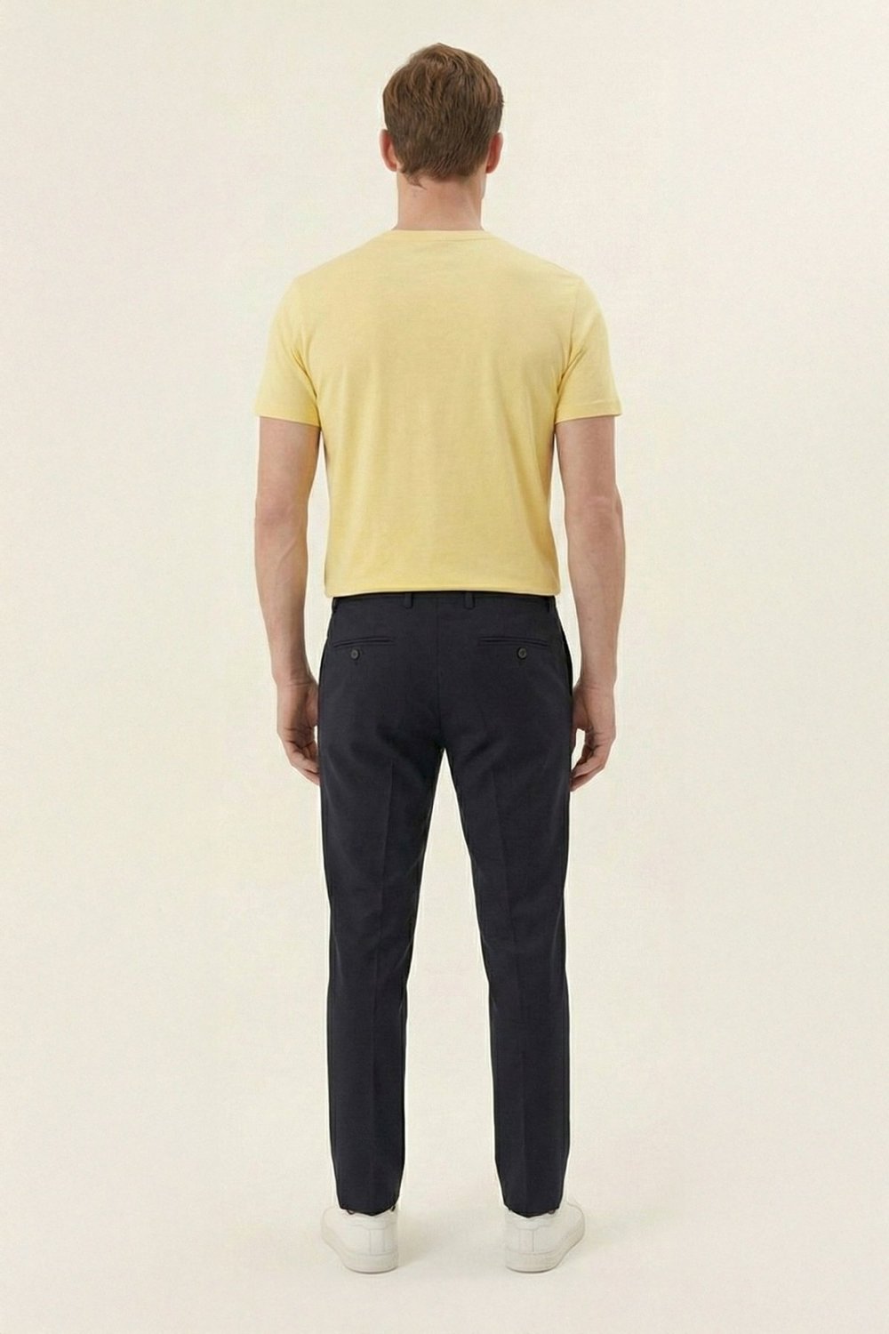 Giotelli Sarı Slim Fit Pamuk Karışımlı Bisiklet Yaka Erkek Tişört