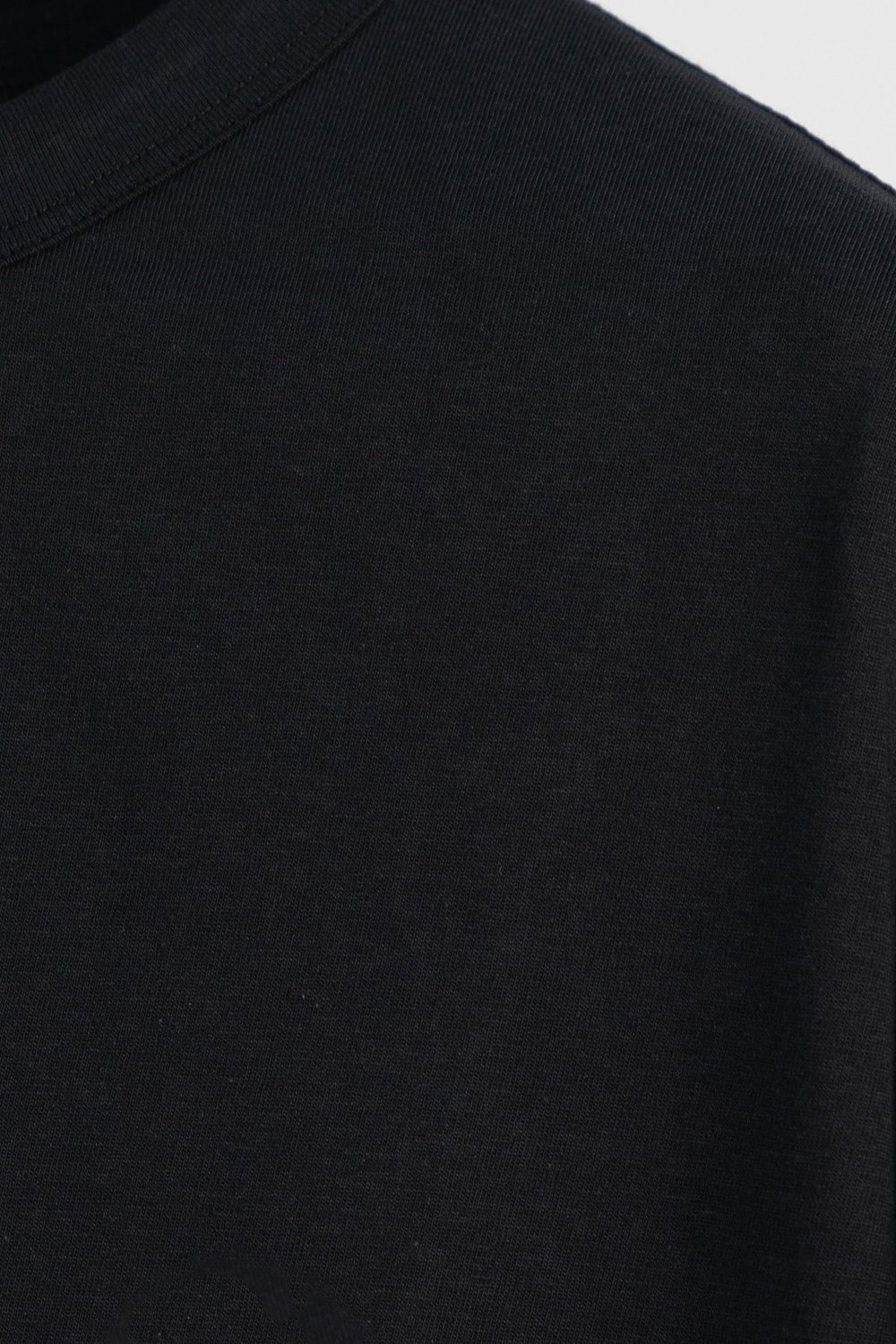 Siyah %100 Pamuk Bisiklet Yaka Düz Renk Basic T-Shirt