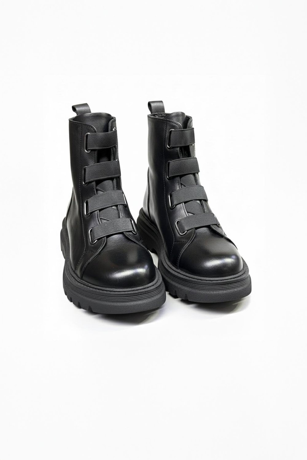 Giotelli Erkek Siyah Hakiki Deri Lastik Detaylı Bot