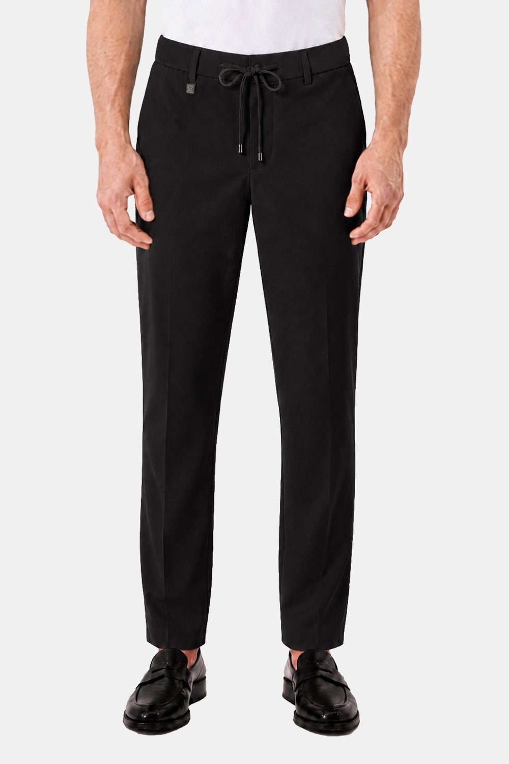 Siyah Slim Fit Dokuma Yan Cep Jogger Pantolon - Sabri Özel