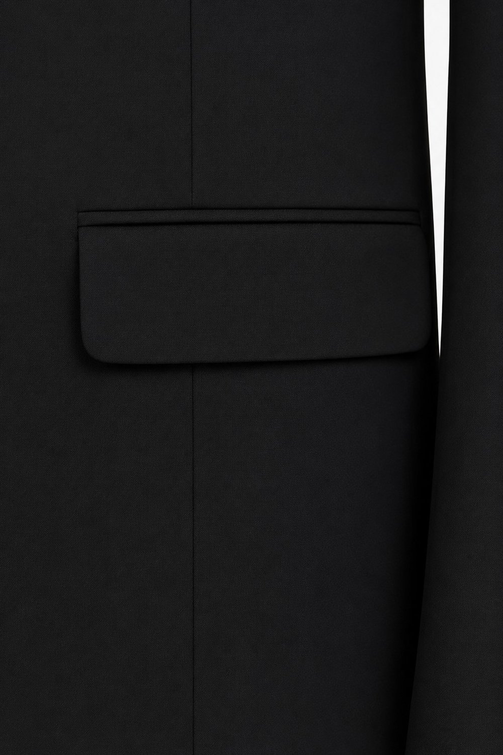 Siyah Slim Fit Düz Paça 6 Drop Mono Yaka Klasik Takım Elbise