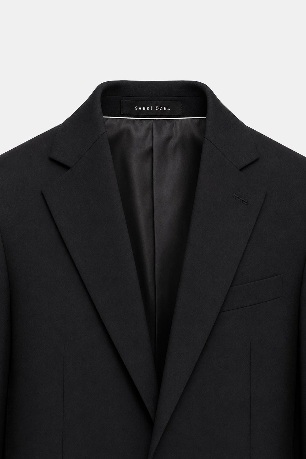Siyah Slim Fit Düz Paça 6 Drop Mono Yaka Klasik Takım Elbise