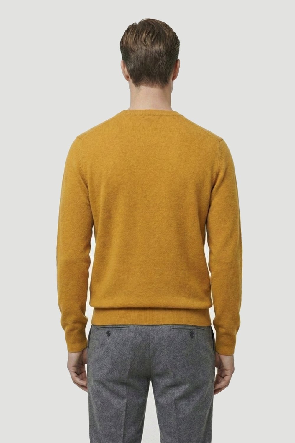 Safran Standart Fit Yün Karışımlı Bisiklet Yaka Düz Erkek Triko Kazak