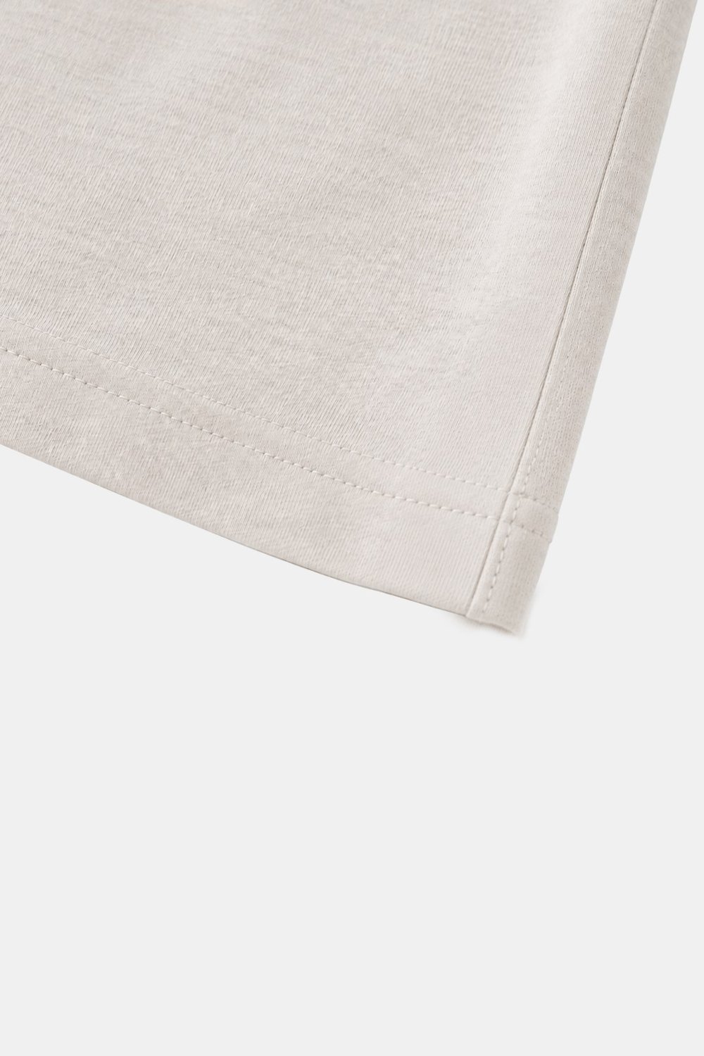 Sütlü Kahve %100 Pamuk Bisiklet Yaka Düz Renk Basic T-Shirt