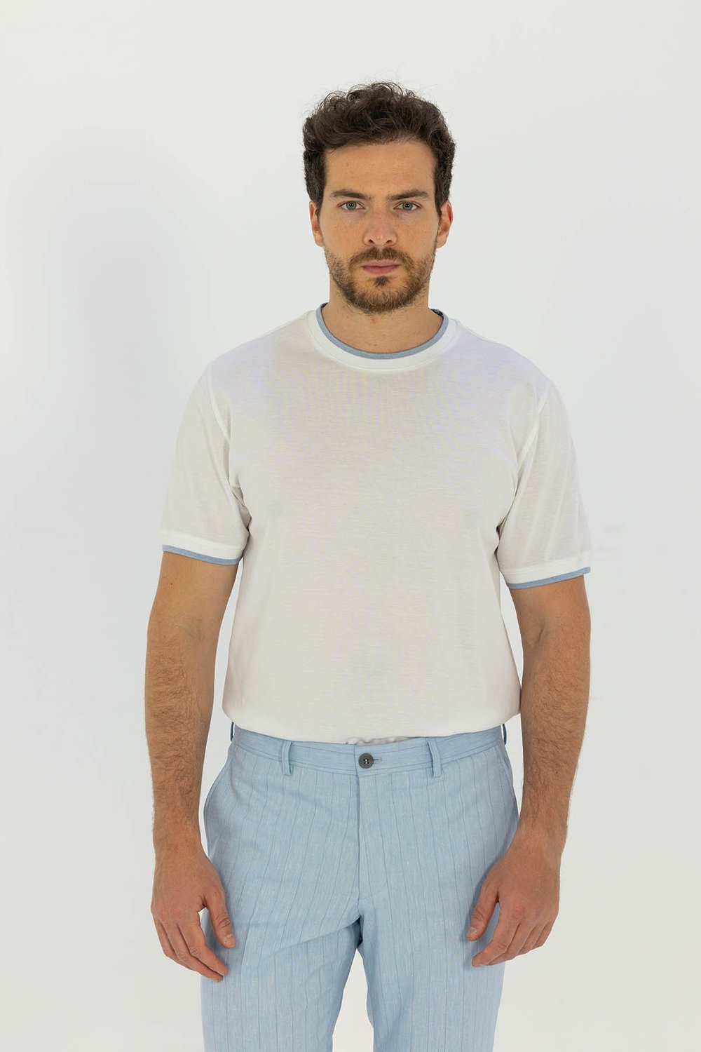 T-SHIRT Optik Beyaz-Mavi