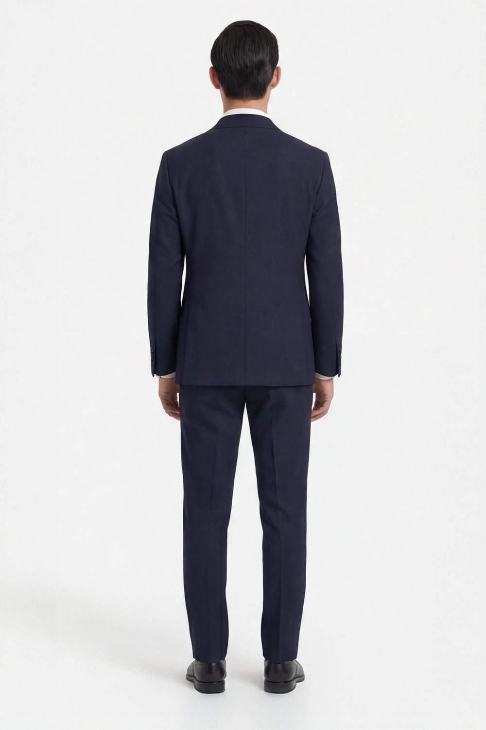 Lacivert Slim Fit 6 Drop Mono Yaka Viskon Tam Astarlı Takım Elbise
