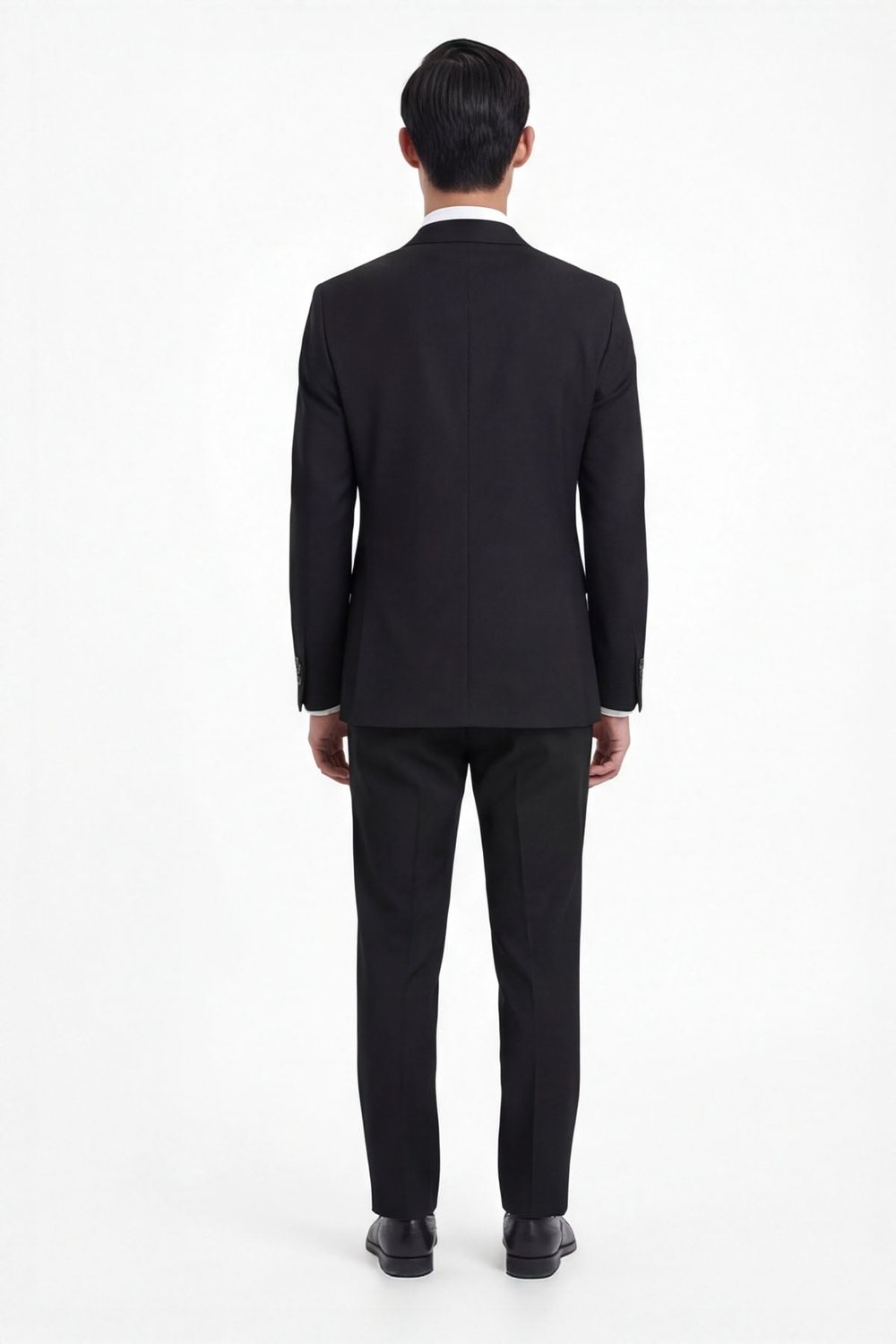 Siyah Slim Fit 6 Drop Mono Yaka Viskon Tam Astarlı Takım Elbise