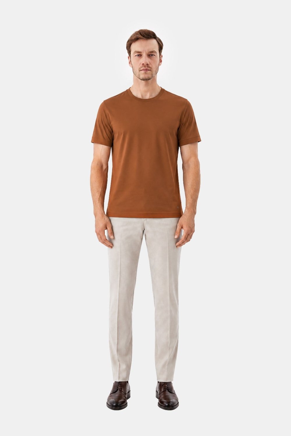 Tarçın %100 Pamuk Regular Fit Bisiklet Yaka Basic T-shirt