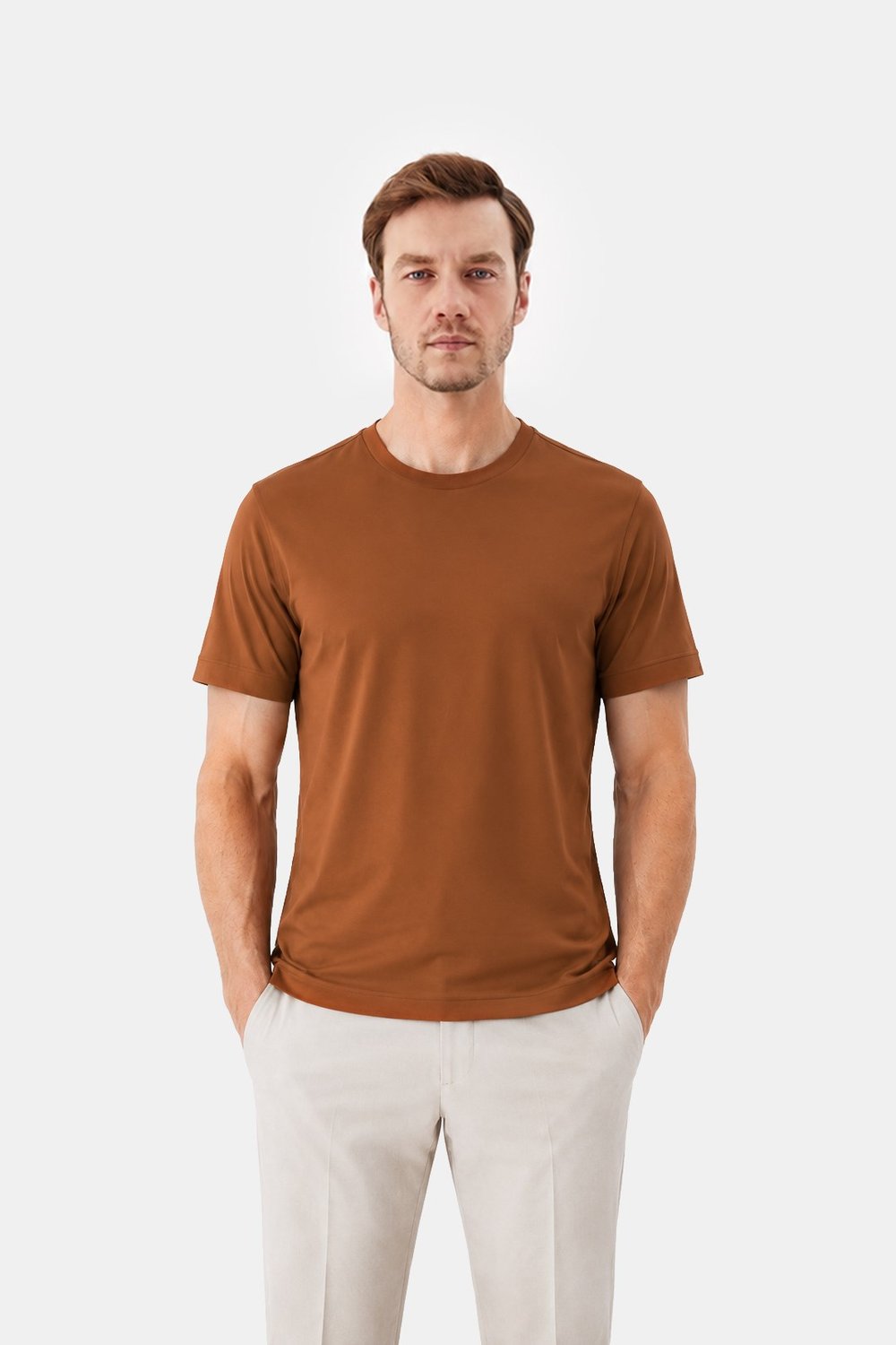 Tarçın %100 Pamuk Regular Fit Bisiklet Yaka Basic T-shirt