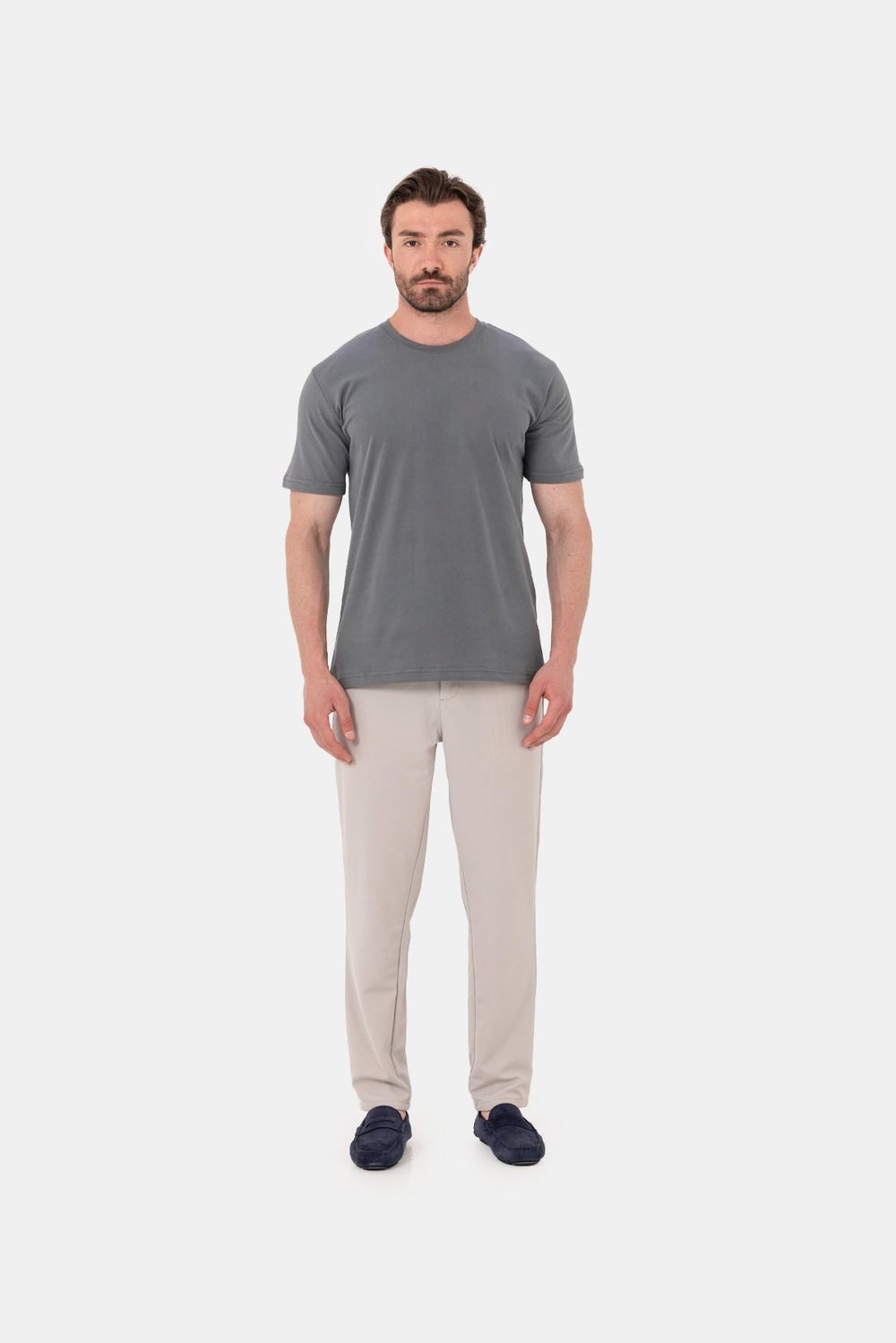 Taş Dokulu Arka Lastikli Köprü Kemerli Bağcıklı Slim Fit Jogger Pantolon