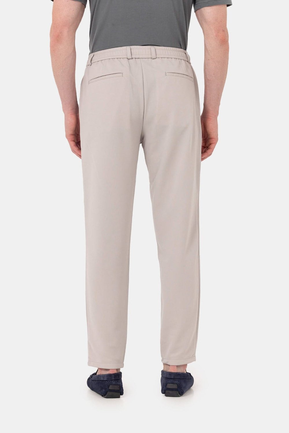Taş Dokulu Arka Lastikli Köprü Kemerli Bağcıklı Slim Fit Jogger Pantolon