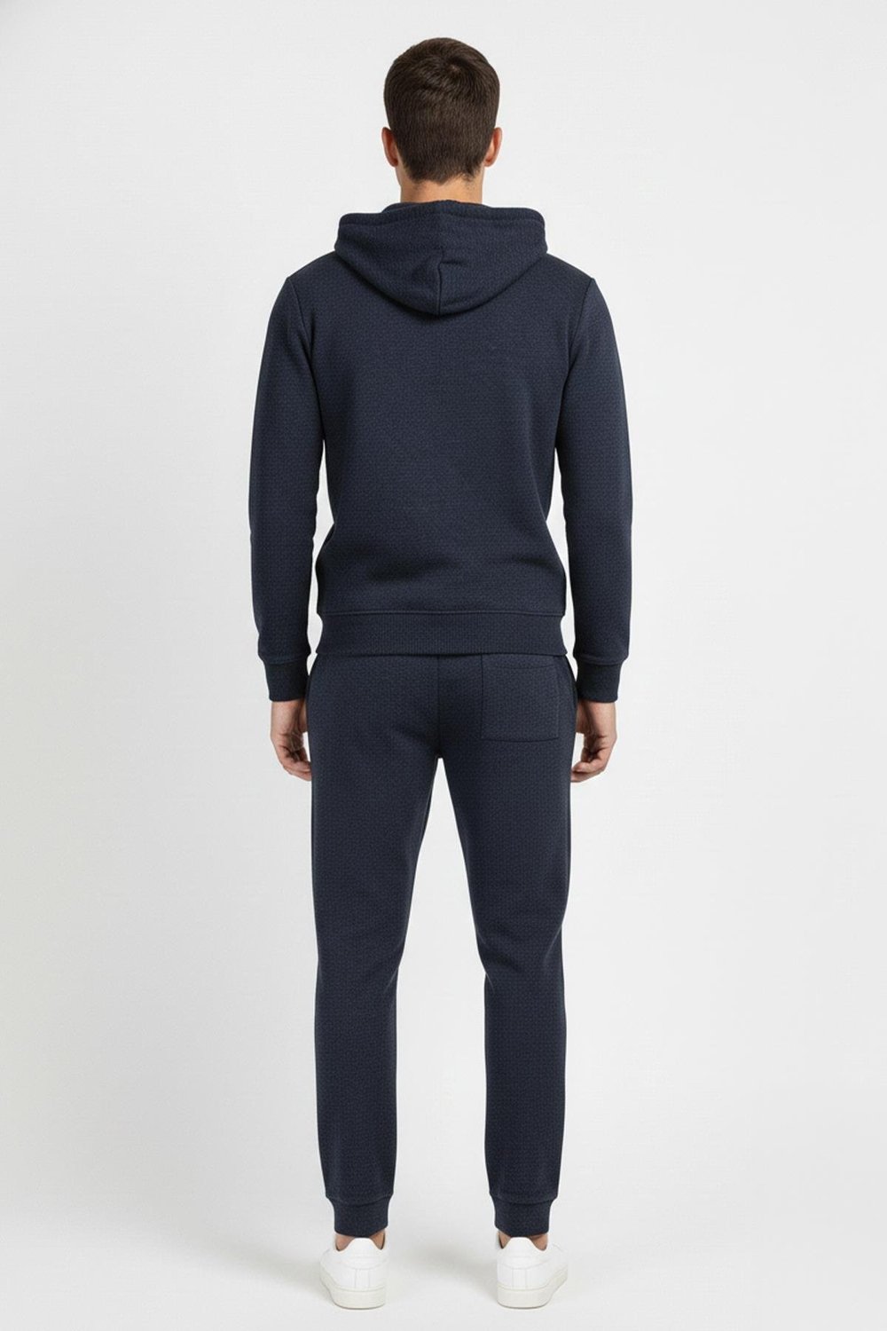Giotelli Lacivert Regular Fit Pamuk Karışımlı Kapüşonlu Erkek Eşofman Takımı