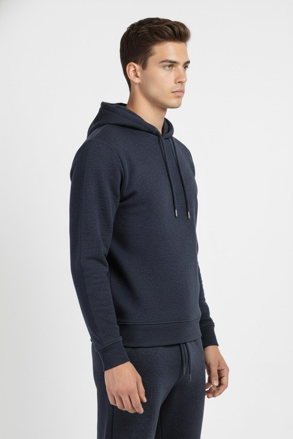 Giotelli Lacivert Regular Fit Pamuk Karışımlı Kapüşonlu Erkek Eşofman Takımı