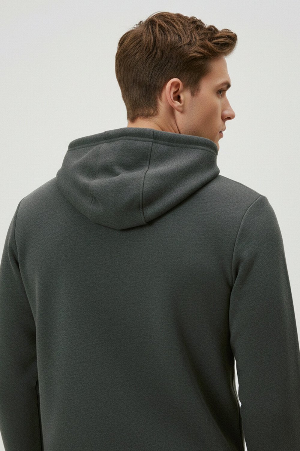 Yeşil Regular Fit Kapüşonlu Pamuk Karışımlı Erkek Eşofman Takımı