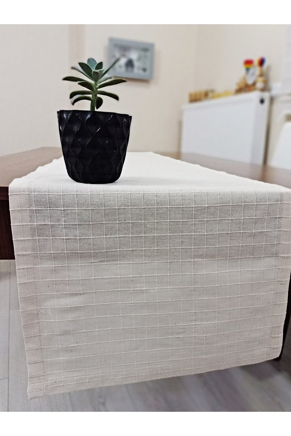 %100 Pamuklu Runner 40x150cm Ekru