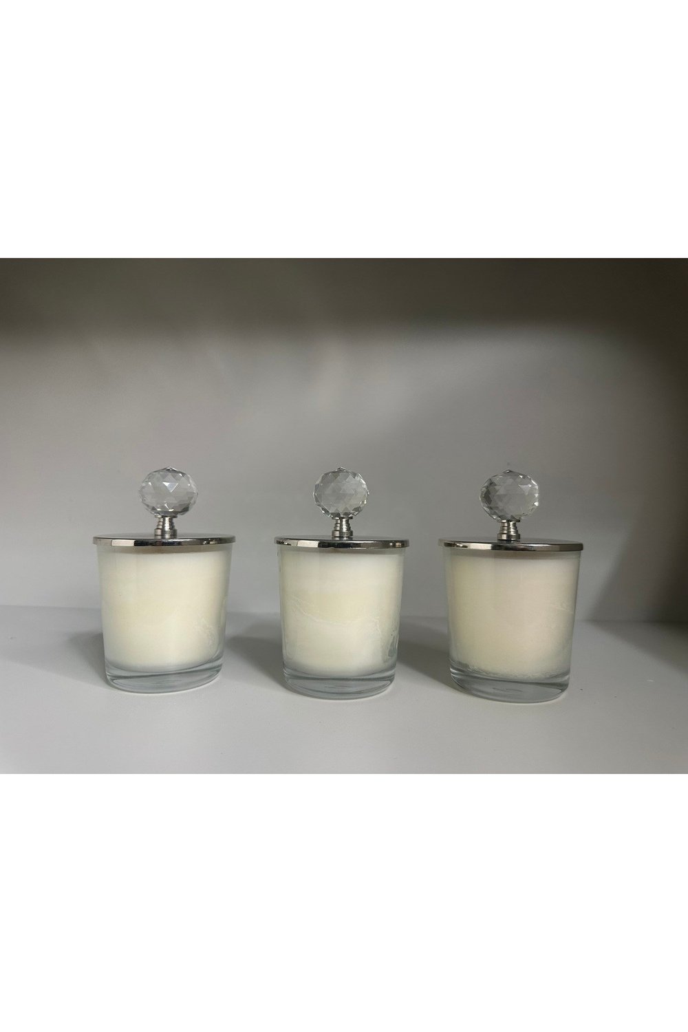 3 Adet Kristal Başlı Set Mum