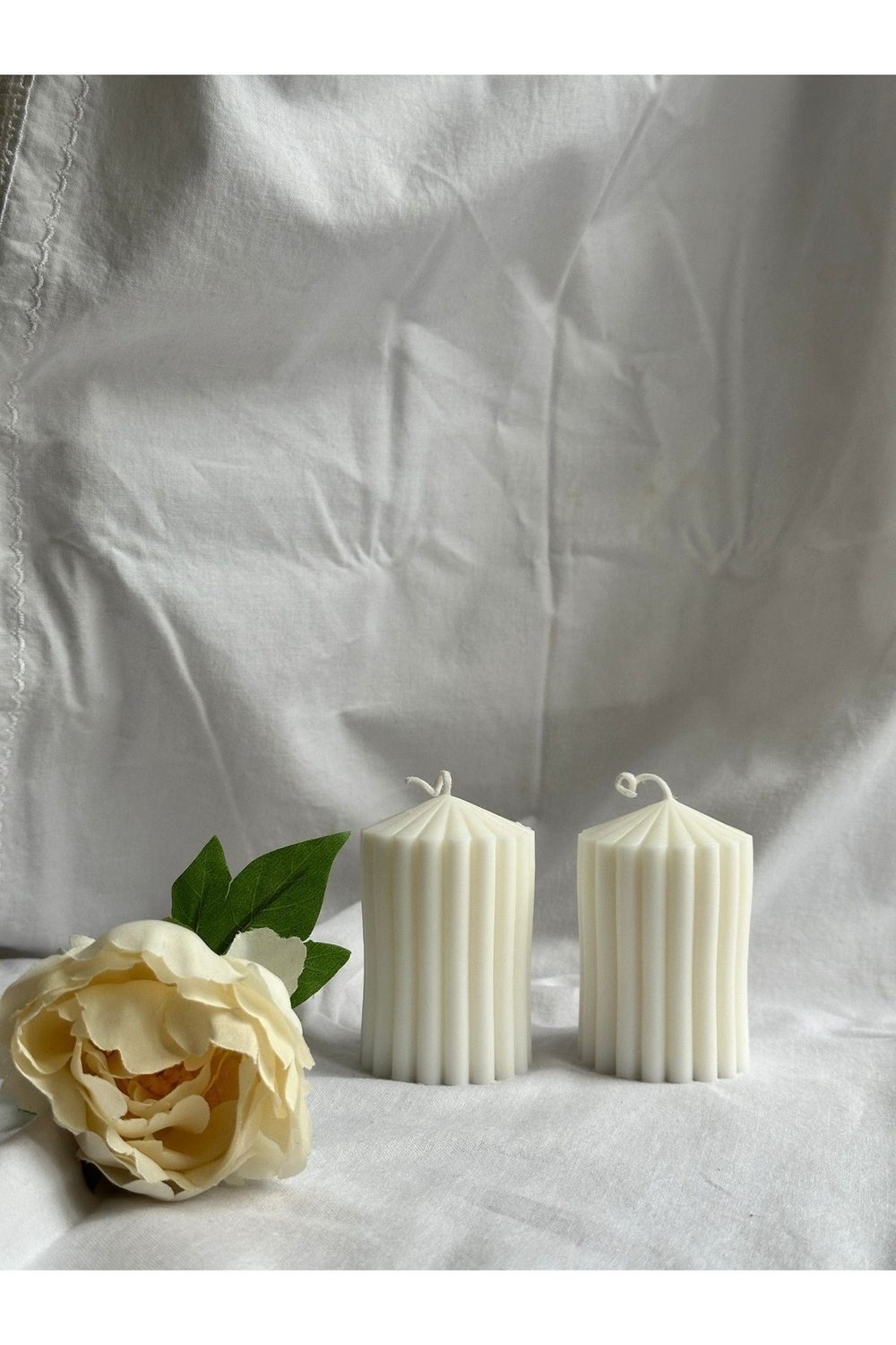 Blok Model Kokulu Soya Wax Mum 2'li Set