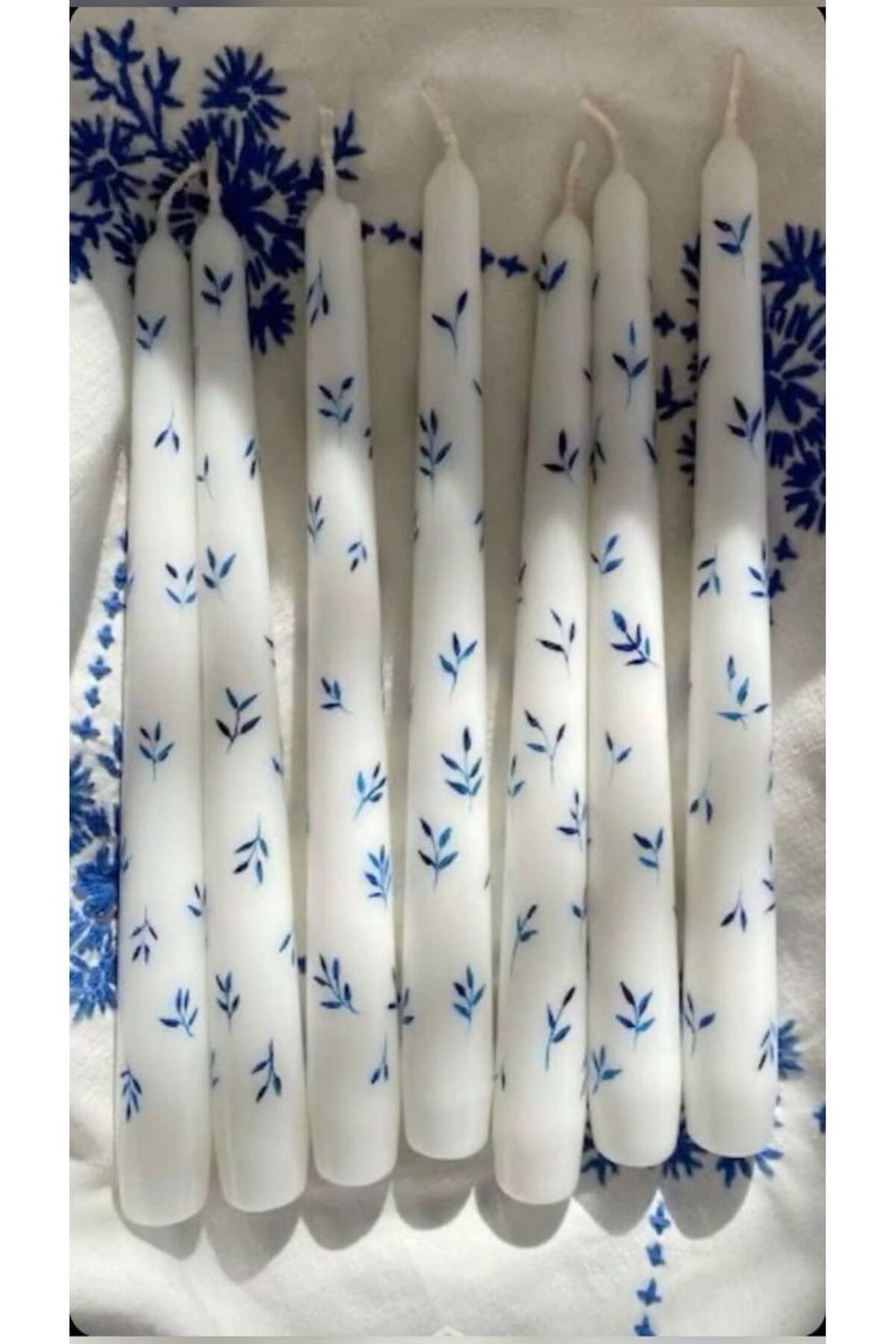 Desenli Kokulu Şamdan Mum Takımı, Lacivert, 2'li Set