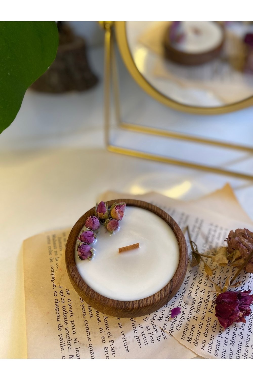 Pink Flowers Candle