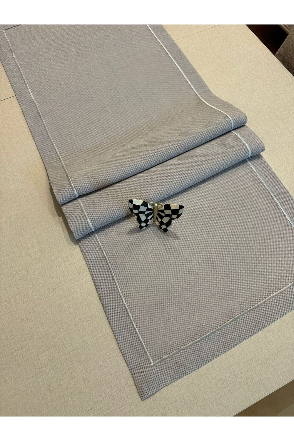 Polyester Keten Çeyiz Piko Sarma Detaylı Runner 40 x 160 - 1 Adet - Renk Seçenekli