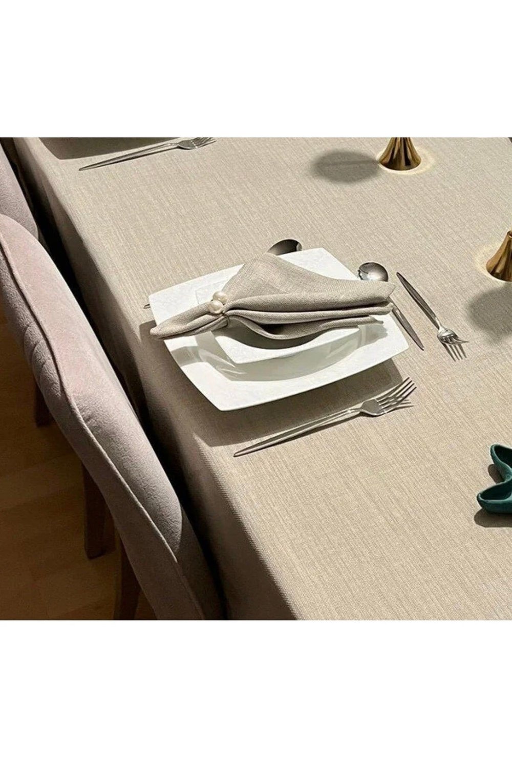 Polyester Keten Etamin İşlemeye Uygun Sunum Peçetesi 6 Adet 35x35