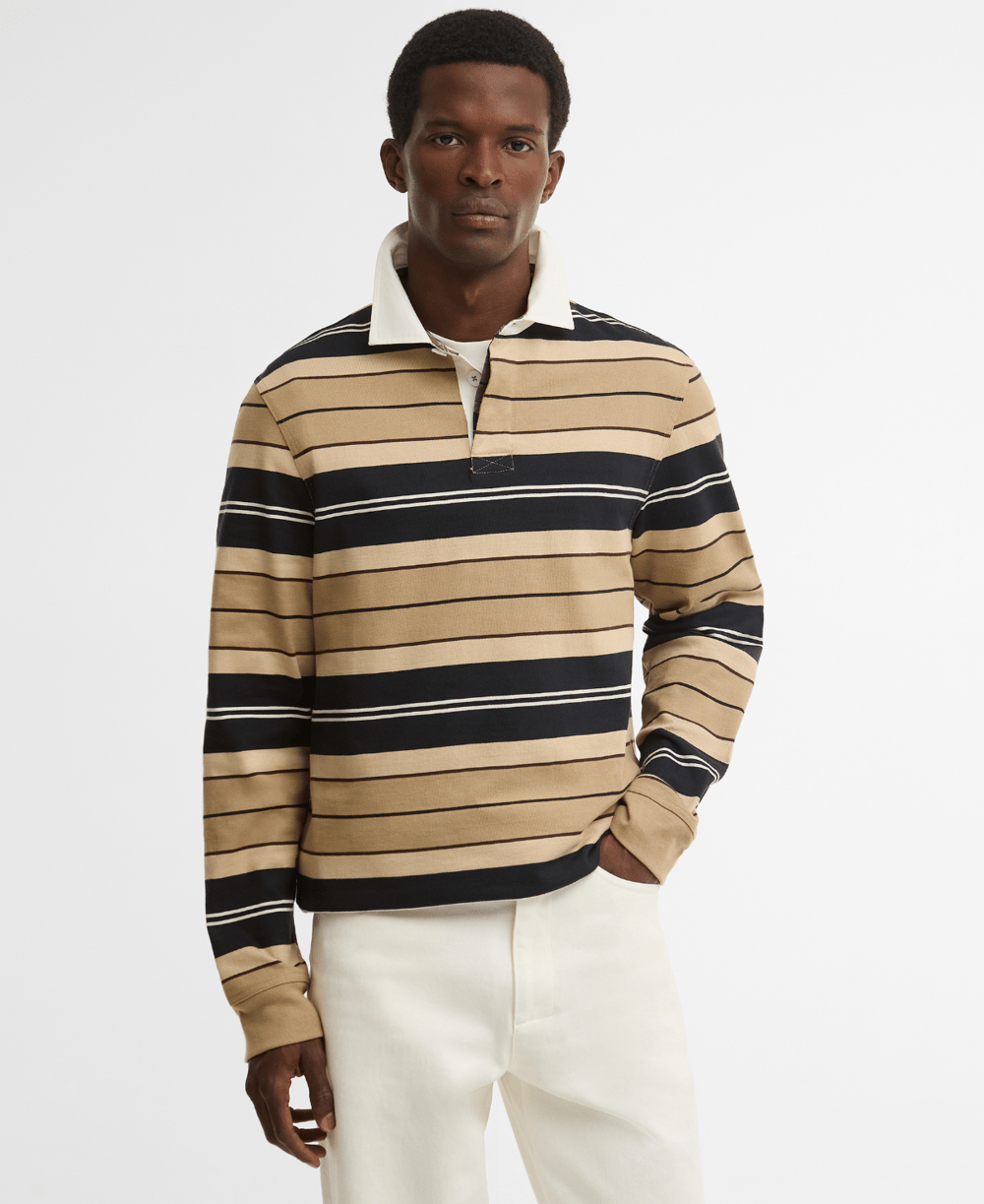 Barbour Frith Tartan Stripe Rugby Polo Yaka