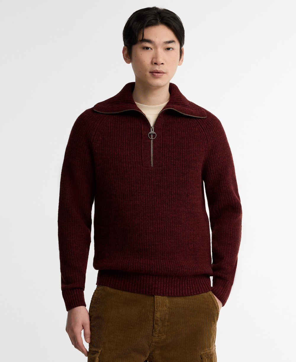 Barbour Riggbay Knitted Yarım Fermuarlı Kazak