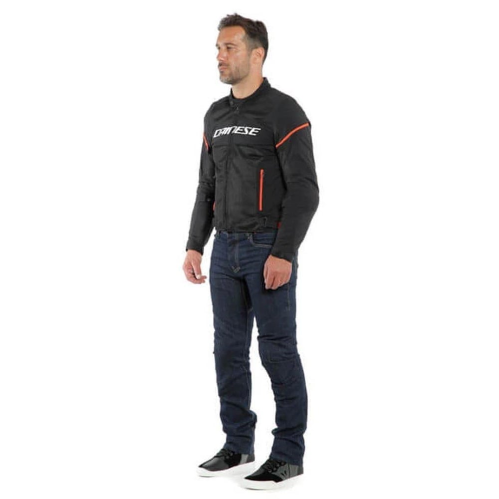 DAINESE AIR FRAME D1 TEX  BLACK WHITE RED CEKET