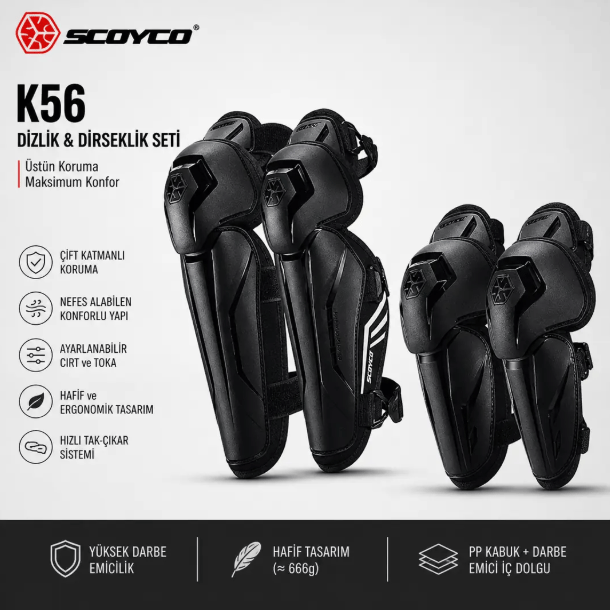 SCOYCO DİZLİK DİRSEKLİK K57