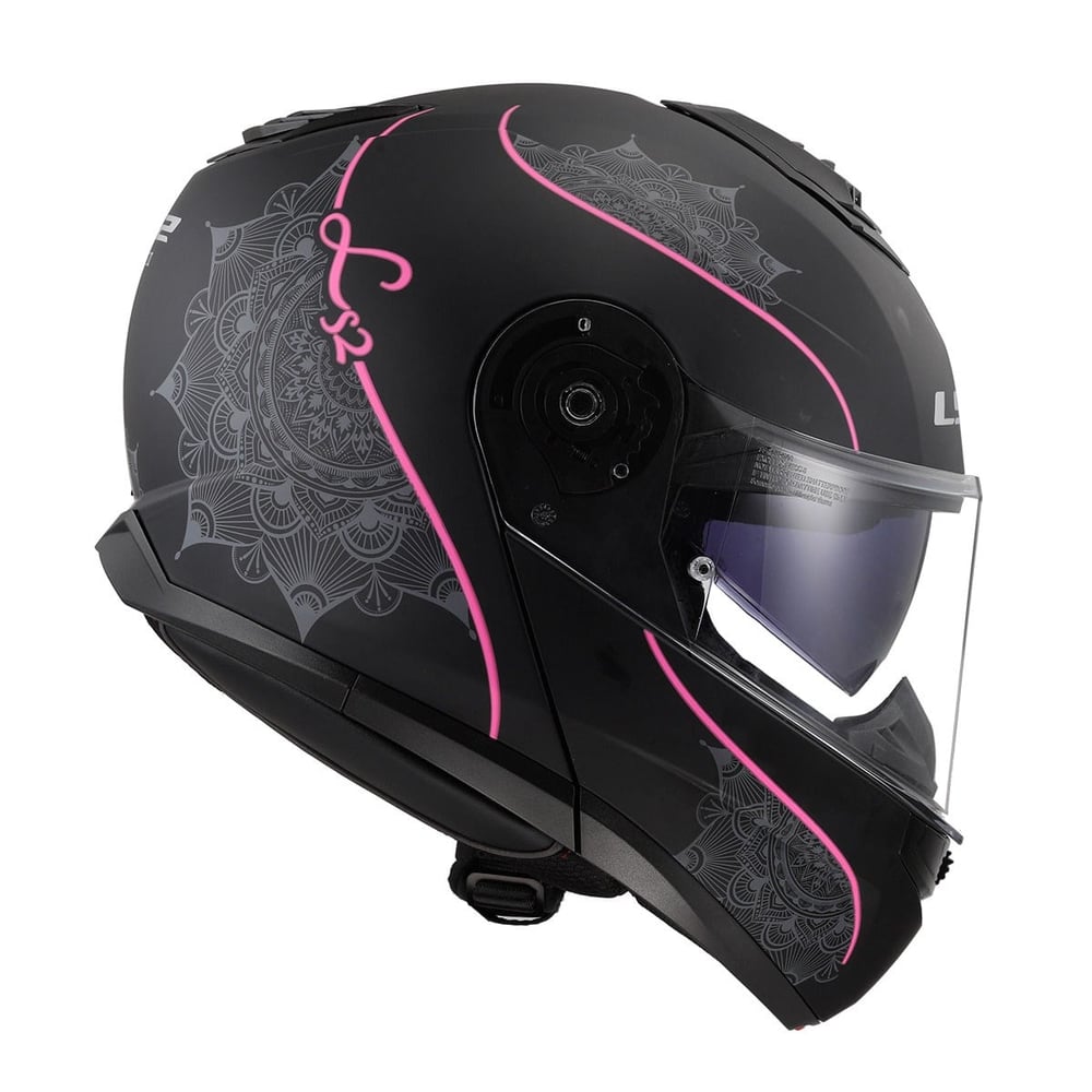 LS2 STROBE 2 LUX M.SİYAH-PEMBE KASK