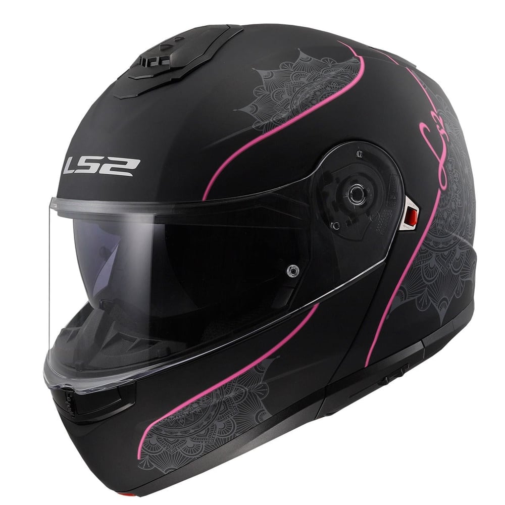 LS2 STROBE 2 LUX M.SİYAH-PEMBE KASK