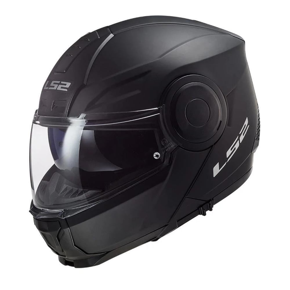 LS2  SOLID MAT BLACK ÇENE AÇILIR KASK 