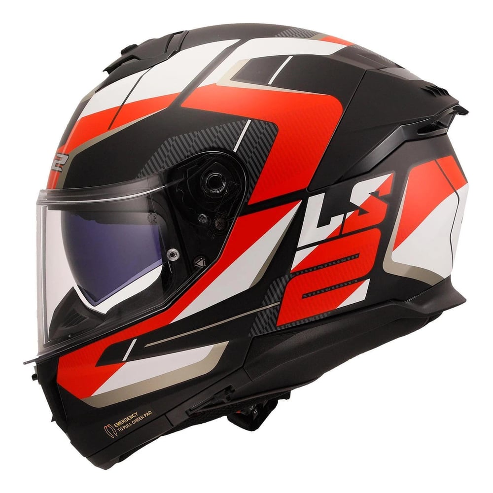 LS2 STREAM 2 ROAD MAT BLACK RED KASK