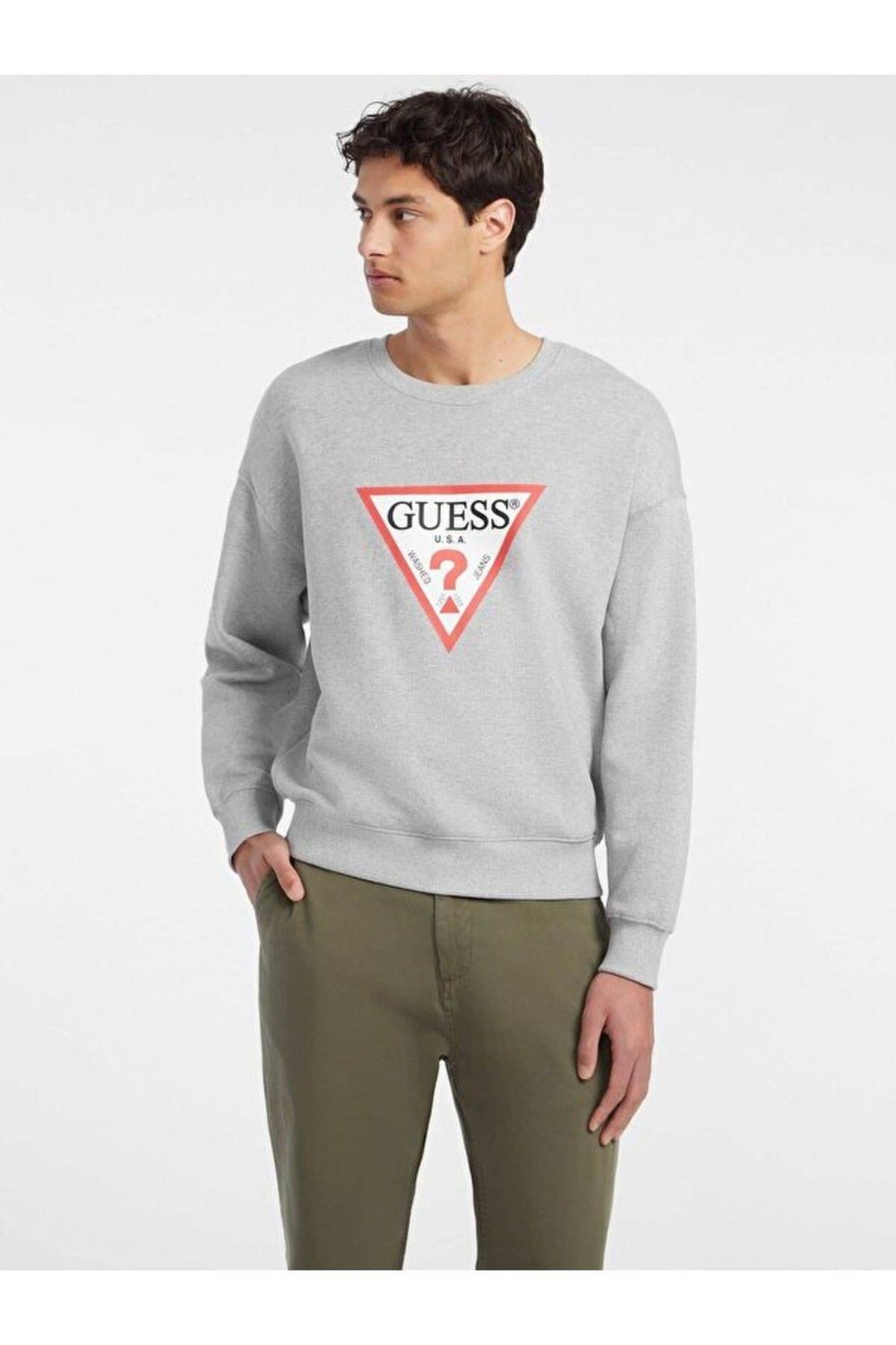 Jeans Marka Logolu GJ CN OS ICONIC TRIANGLE SWEATSHIRT