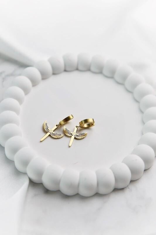 Anka Kuşu Çelik Küpe