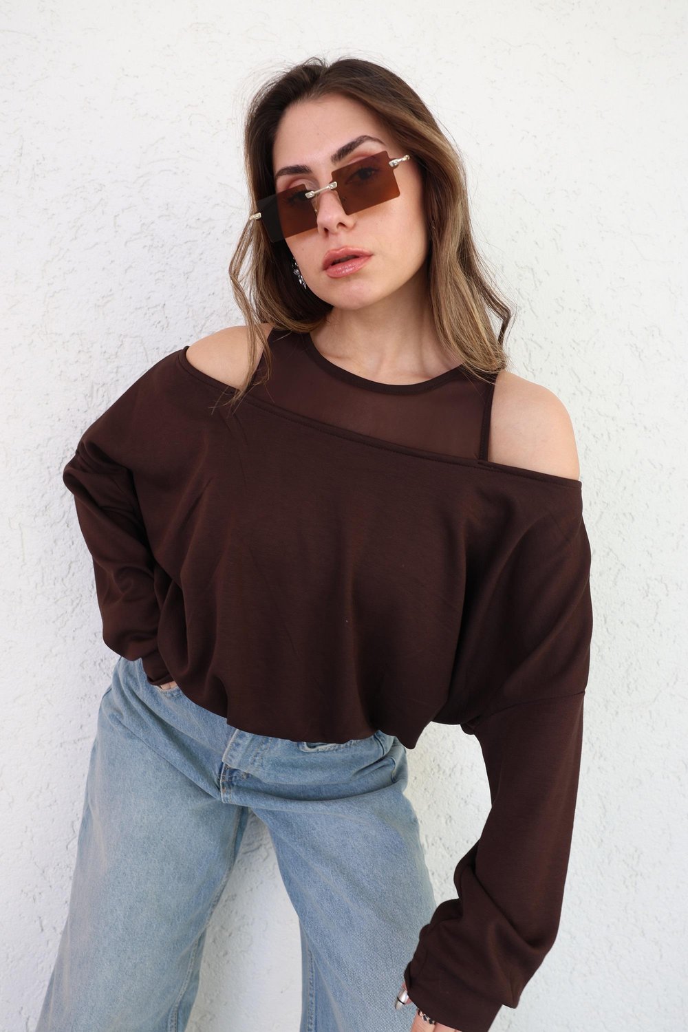 Tül Astarlı Modal Sweat