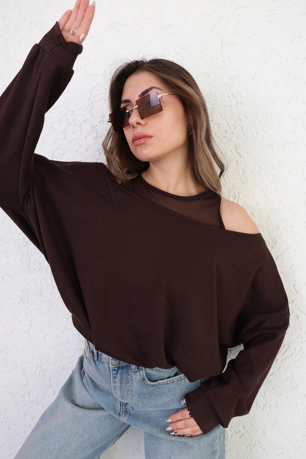 Tül Astarlı Modal Sweat