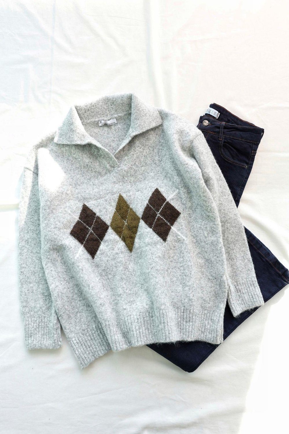 Triko/KazakJazz Polo Yaka Baklava Desen Kazak